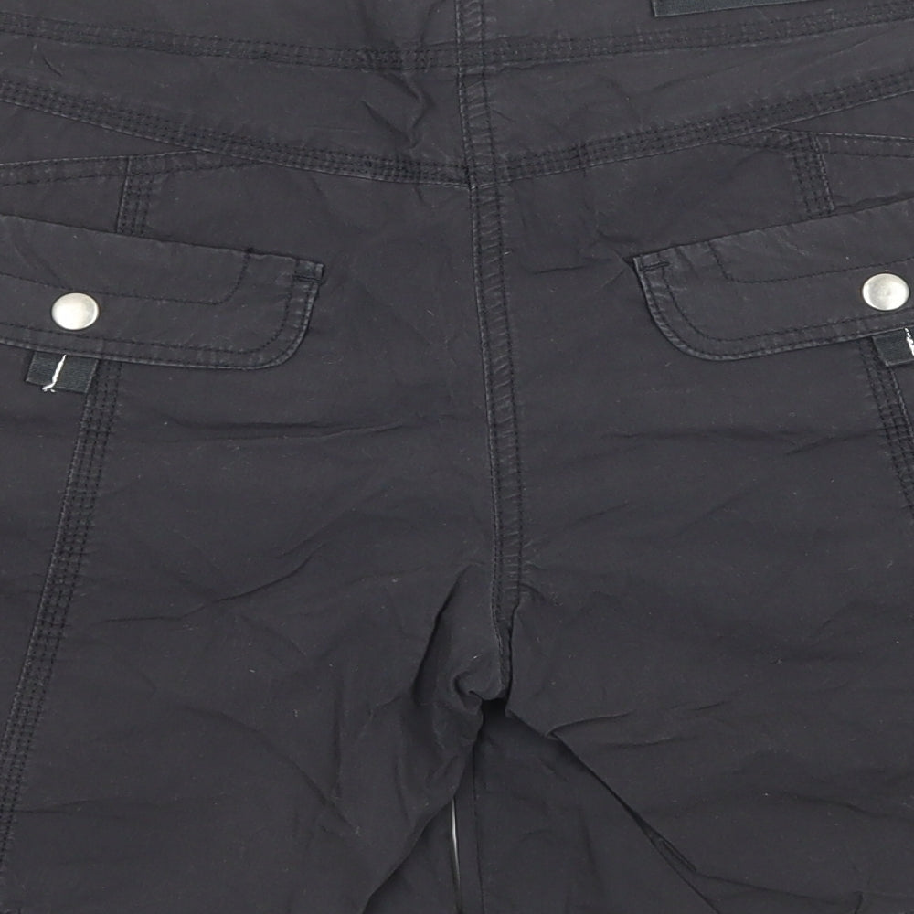 Cherokee Womens Black Cotton Cargo Shorts Size 12 Regular Zip