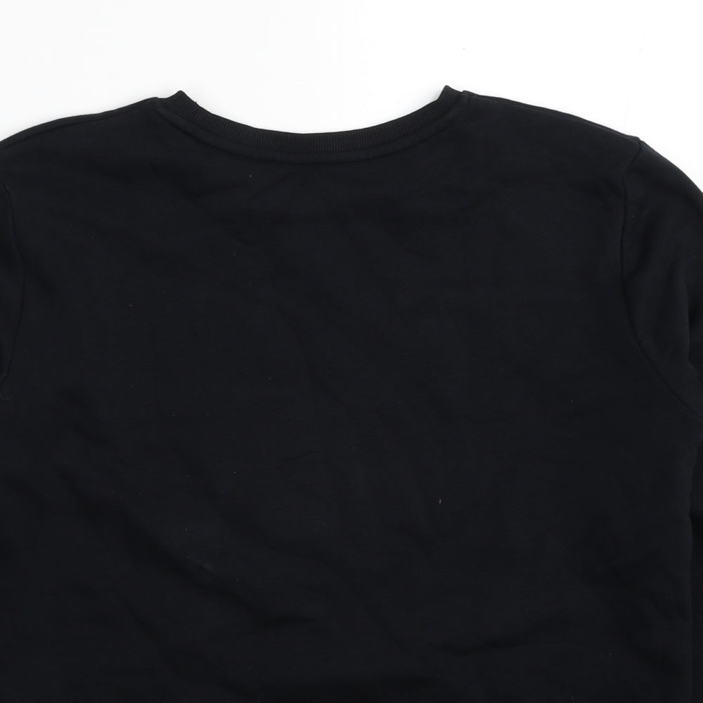 Marks and Spencer Boys Black Cotton Pullover Sweatshirt Size 15-16 Years Pullover