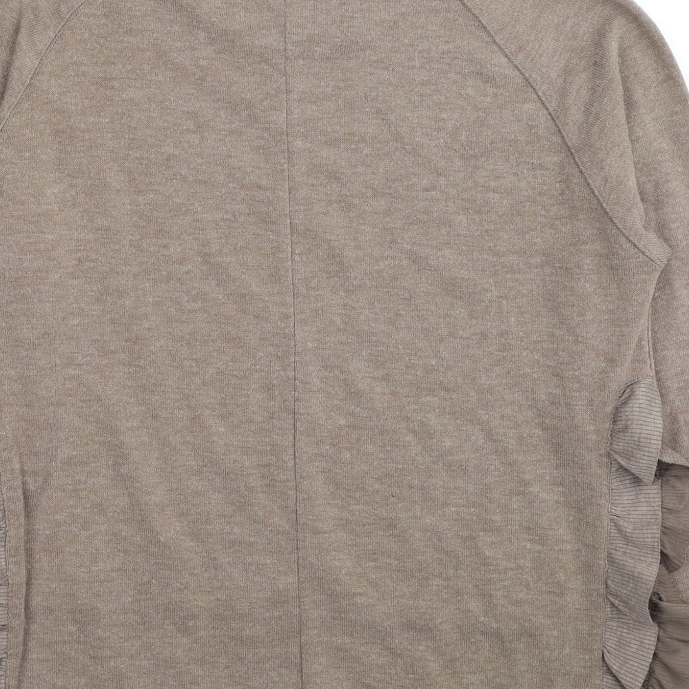 Zara Womens Beige Round Neck Polyester Pullover Jumper Size M