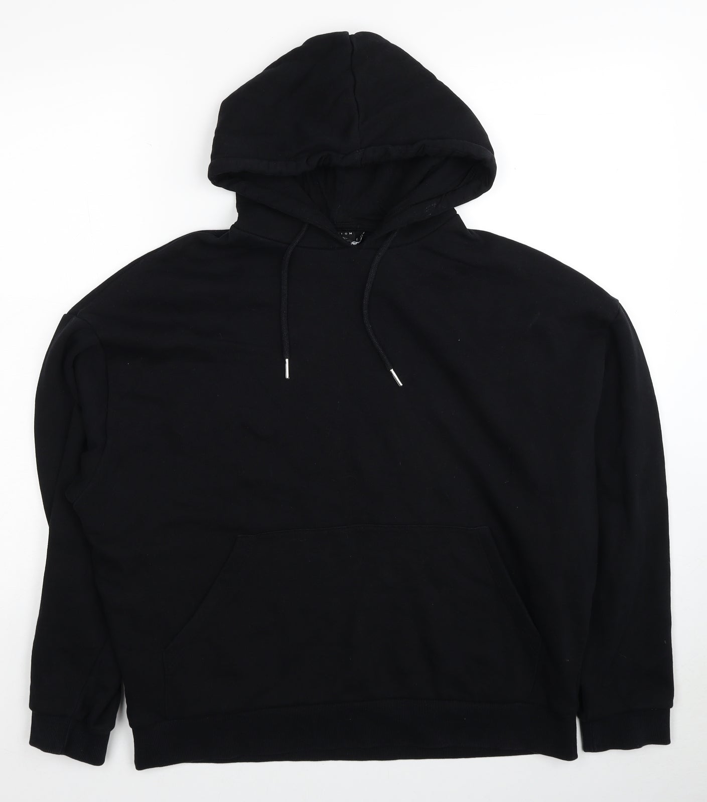 ASOS Mens Black Cotton Pullover Hoodie Size M