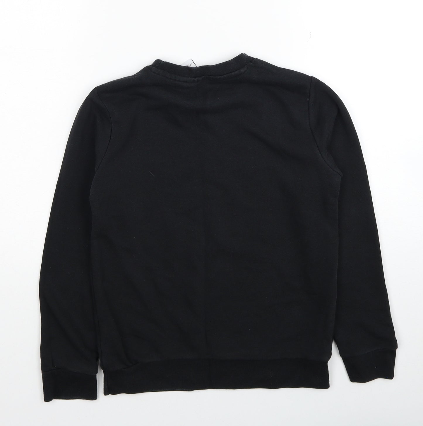 adidas Boys Black Cotton Pullover Sweatshirt Size 9-10 Years Pullover