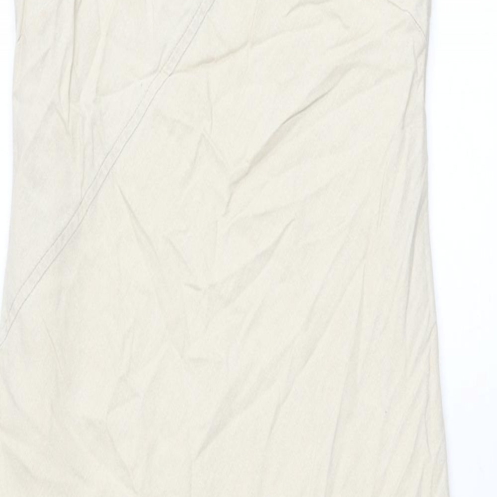 E-vie Womens Beige Viscose Maxi Size 12 Round Neck Pullover