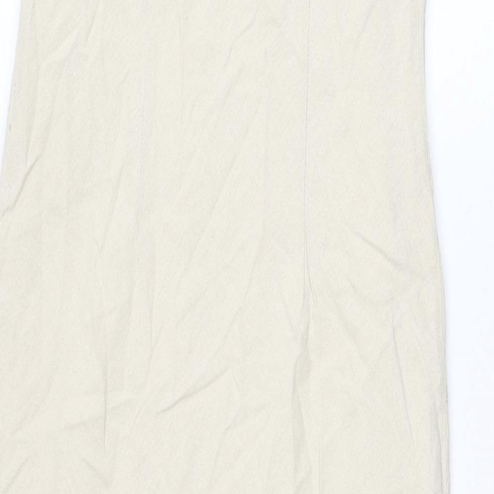 E-vie Womens Beige Viscose Maxi Size 12 Round Neck Pullover