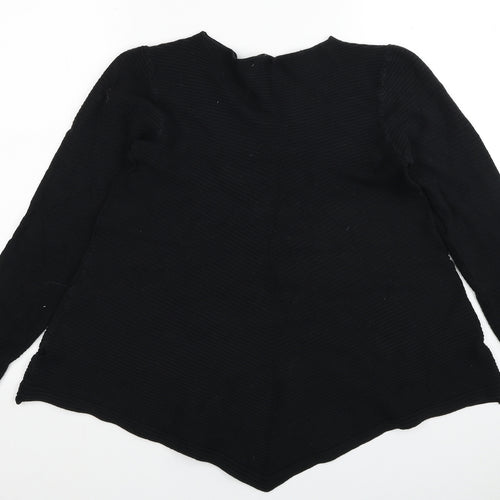 Damod Womens Black Boat Neck Viscose Pullover Jumper Size M - Ribbed
