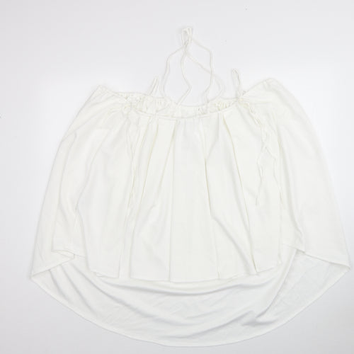 Zara Womens White Polyester Shift Size M Square Neck Pullover