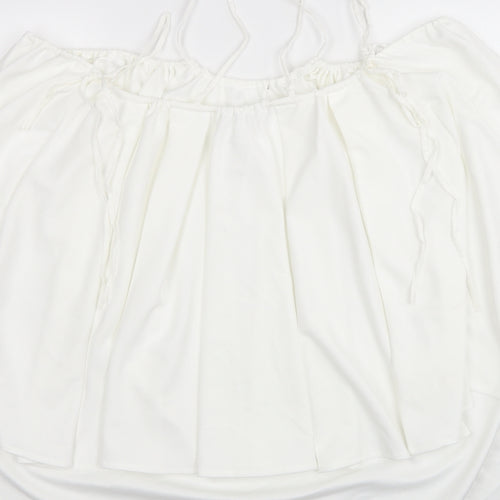 Zara Womens White Polyester Shift Size M Square Neck Pullover