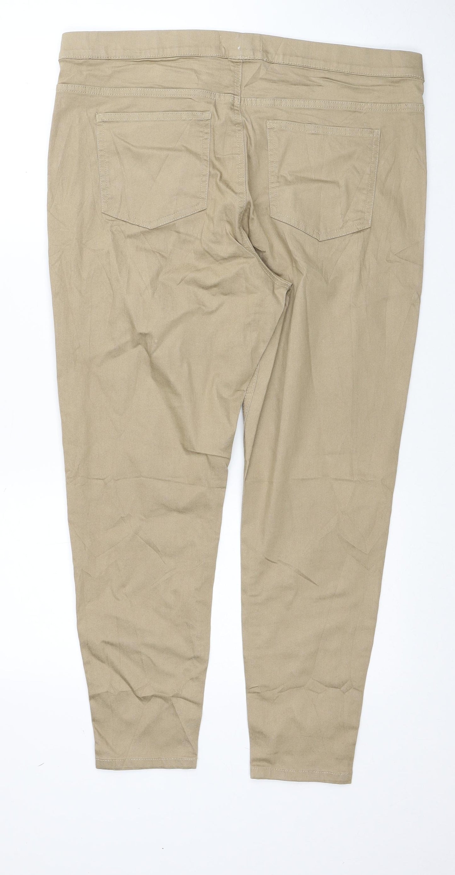 Marks and Spencer Womens Beige Cotton Jegging Jeans Size 18 Regular
