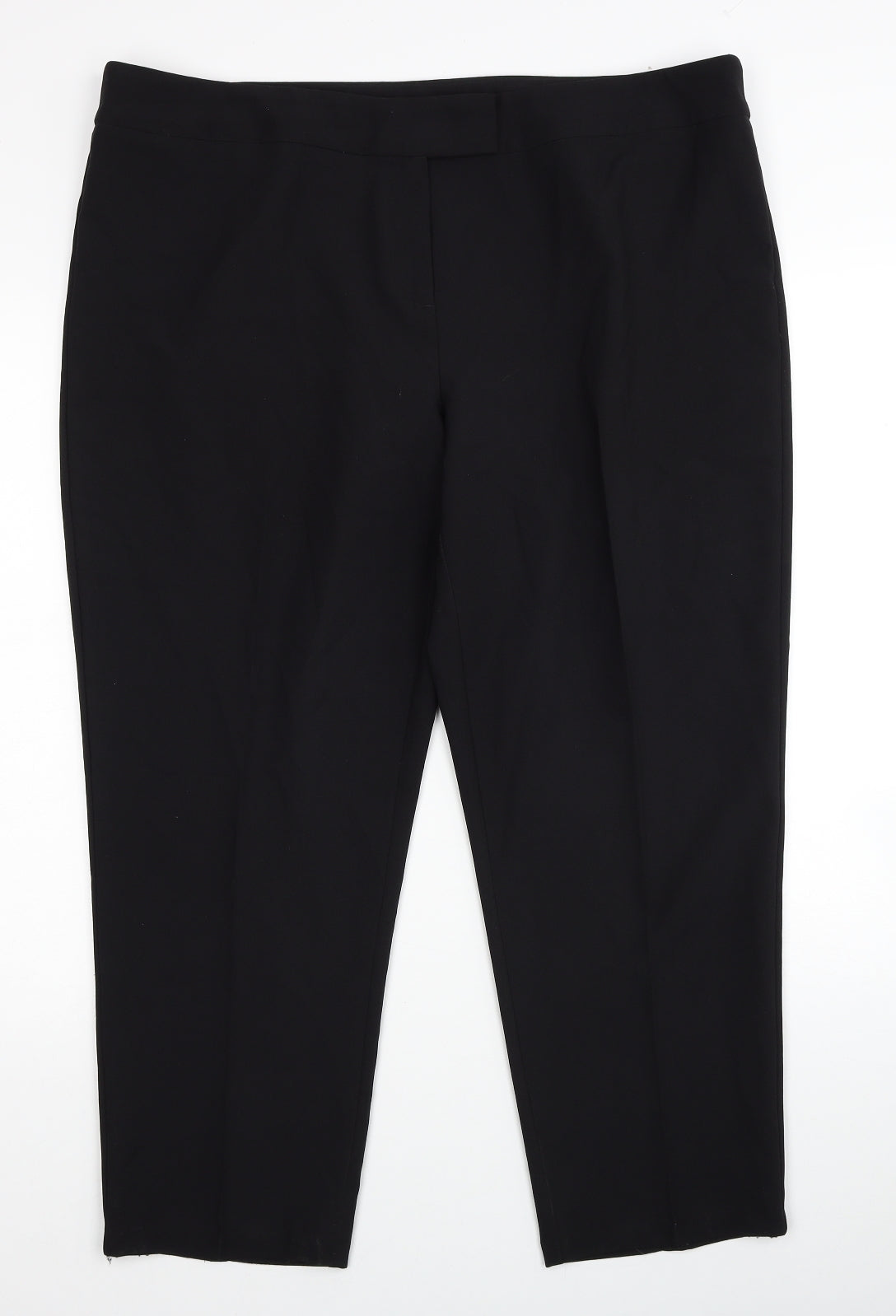 George Womens Black Polyester Pedal Pusher Trousers Size 20 Regular Zip