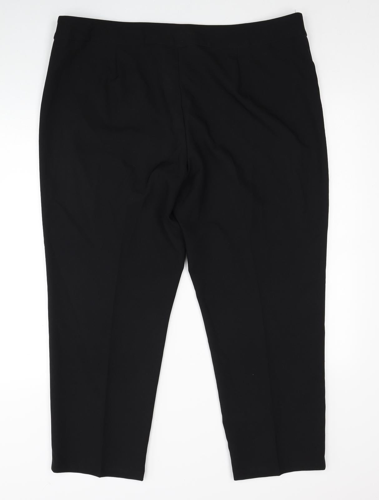 George Womens Black Polyester Pedal Pusher Trousers Size 20 Regular Zip