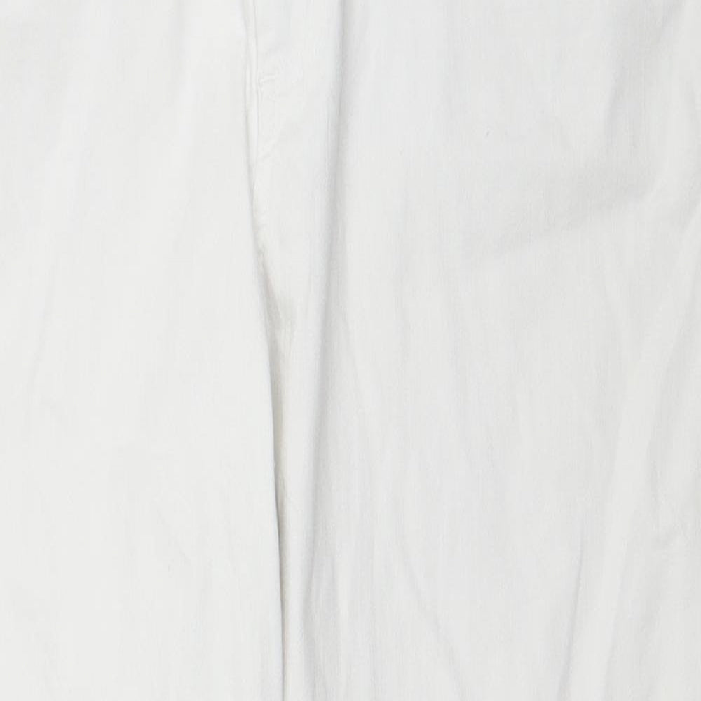 Marks and Spencer Womens White Cotton Straight Jeans Size 20 Regular Zip