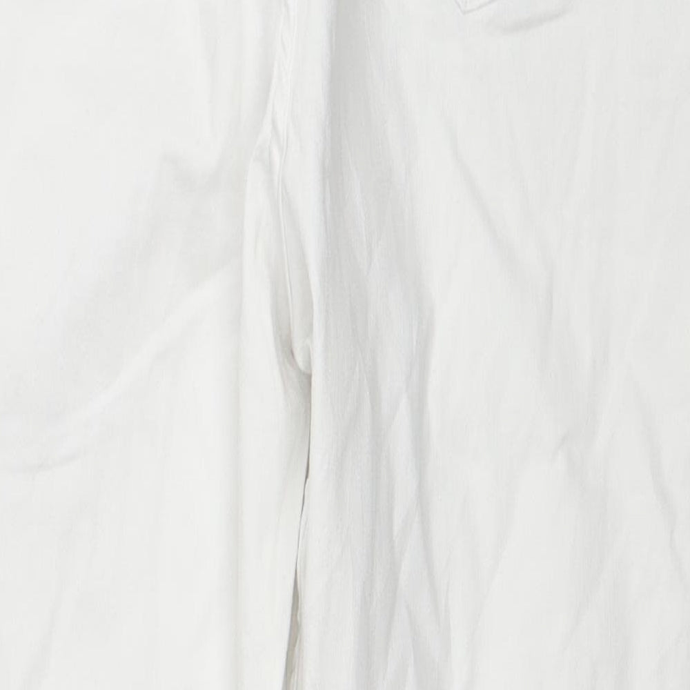 Marks and Spencer Womens White Cotton Straight Jeans Size 20 Regular Zip