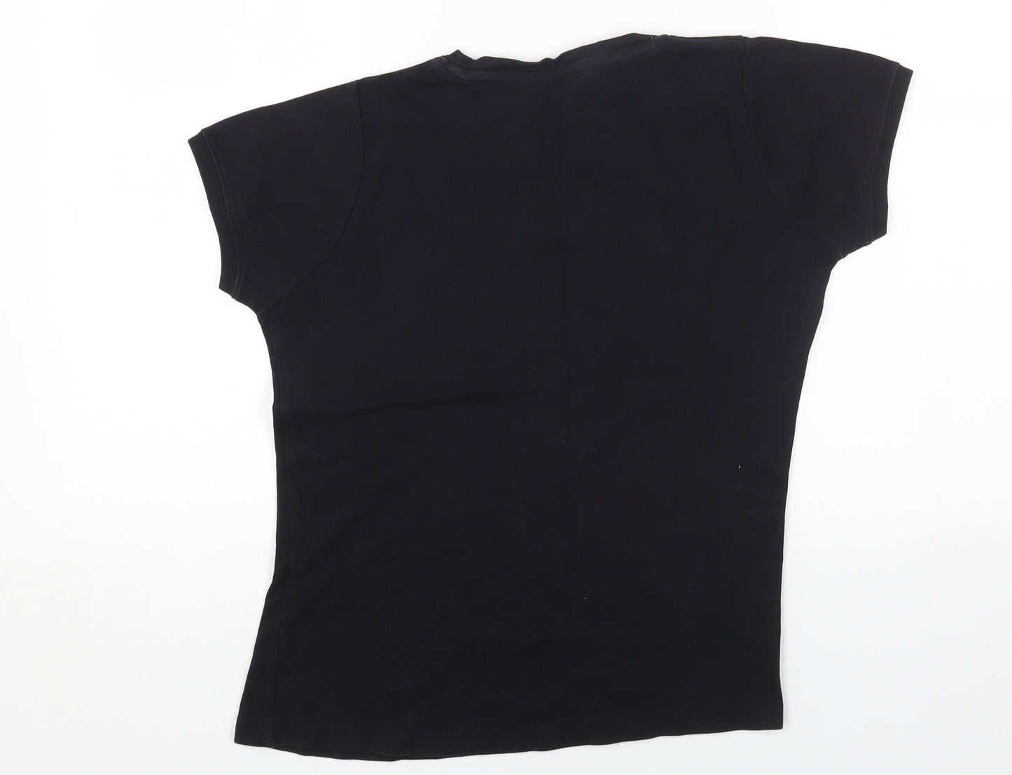 New Look Womens Black Cotton Basic T-Shirt Size 16 Round Neck - Elvis Presley