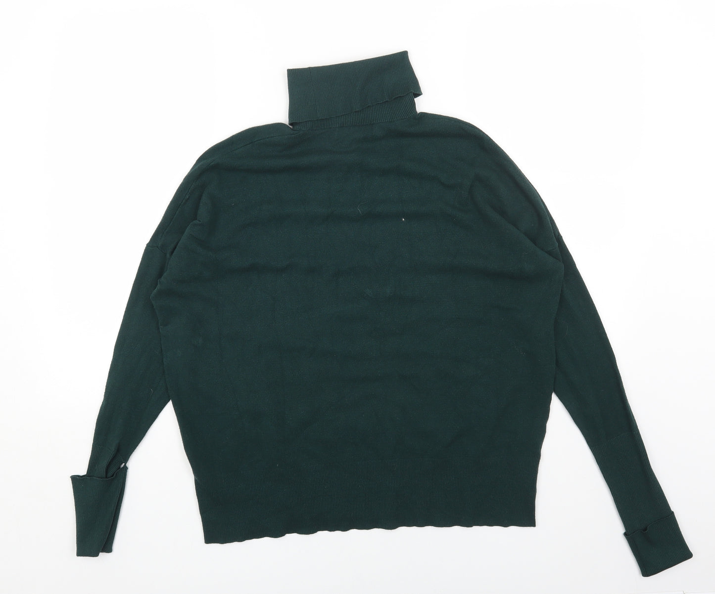 Marks and Spencer Womens Green Roll Neck Viscose Pullover Jumper Size 12