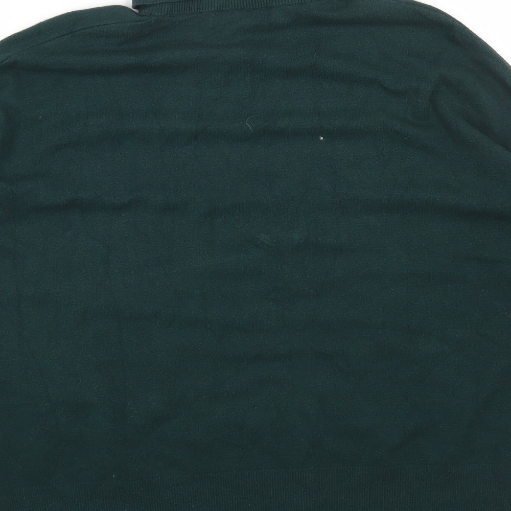 Marks and Spencer Womens Green Roll Neck Viscose Pullover Jumper Size 12