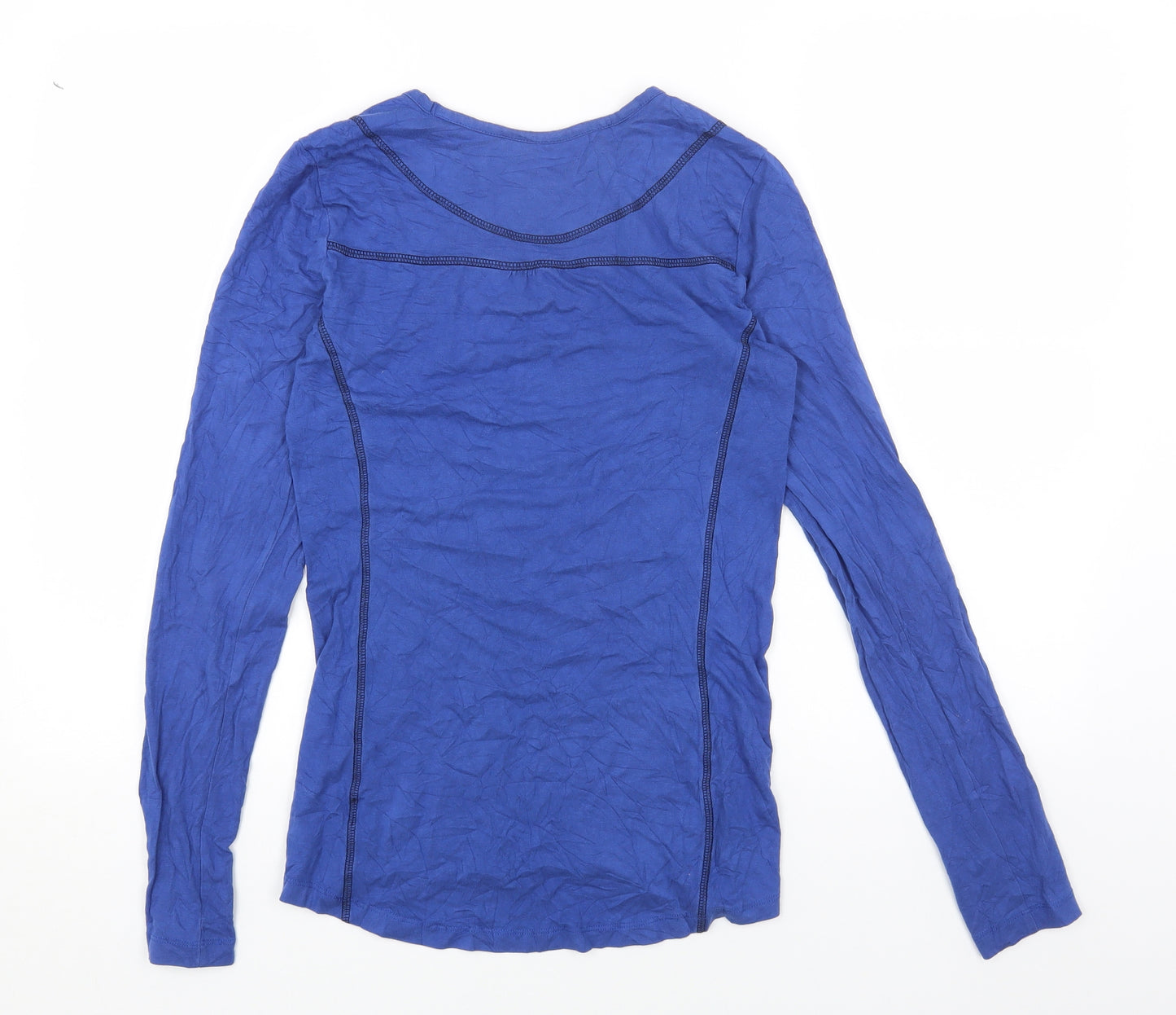 BAM Womens Blue Cotton Basic T-Shirt Size 12 Round Neck