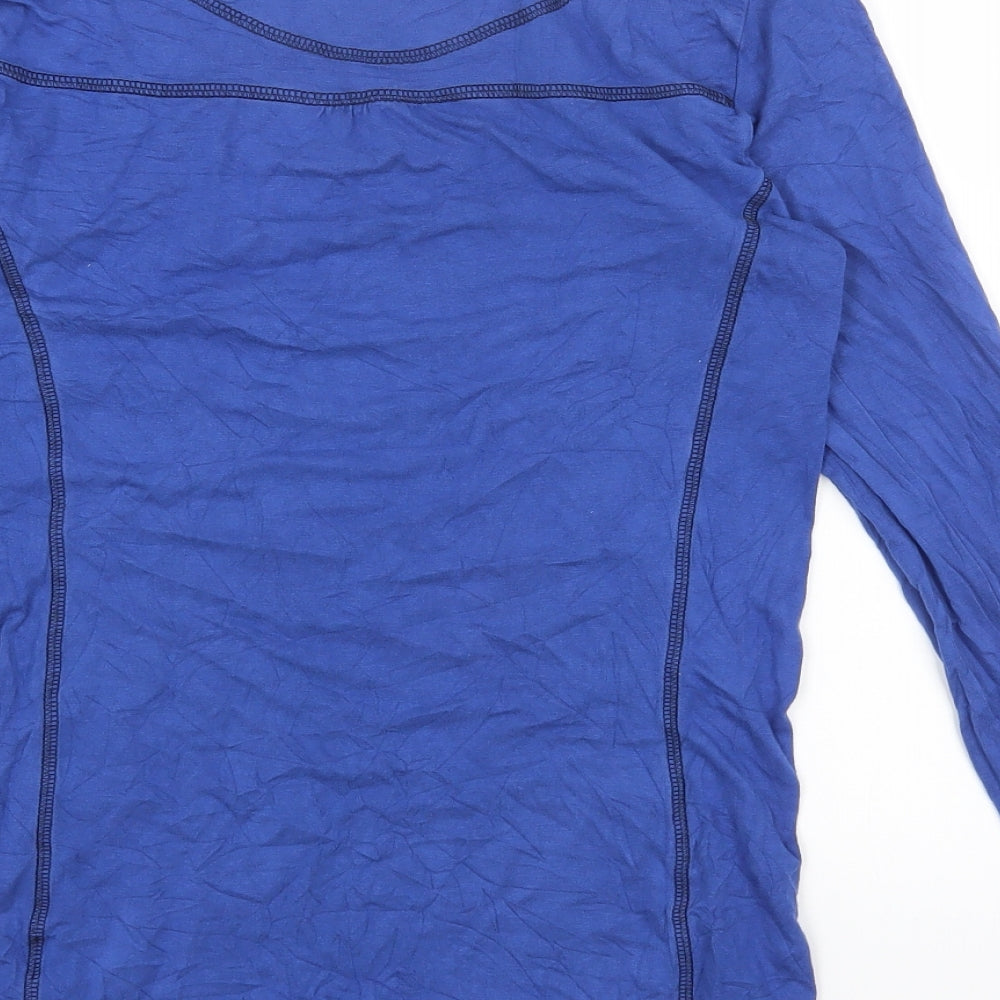 BAM Womens Blue Cotton Basic T-Shirt Size 12 Round Neck