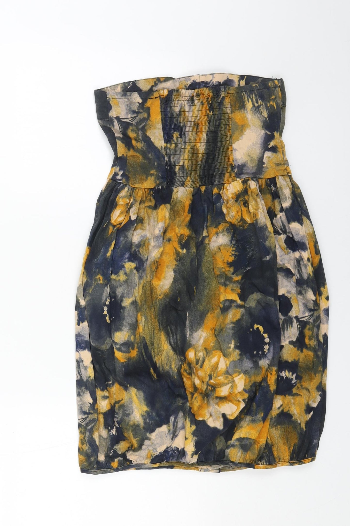 Vera Moda Womens Yellow Floral Cotton Mini Size XS Off the Shoulder Pullover