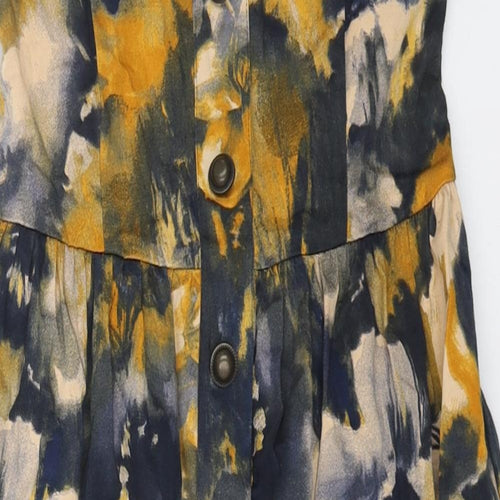 Vera Moda Womens Yellow Floral Cotton Mini Size XS Off the Shoulder Pullover