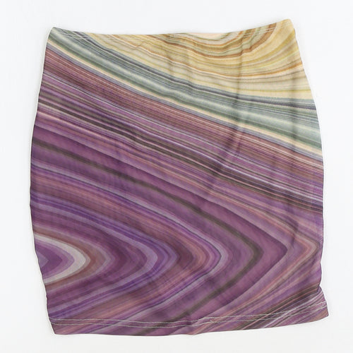SheIn Womens Multicoloured Geometric Polyester Bandage Skirt Size S
