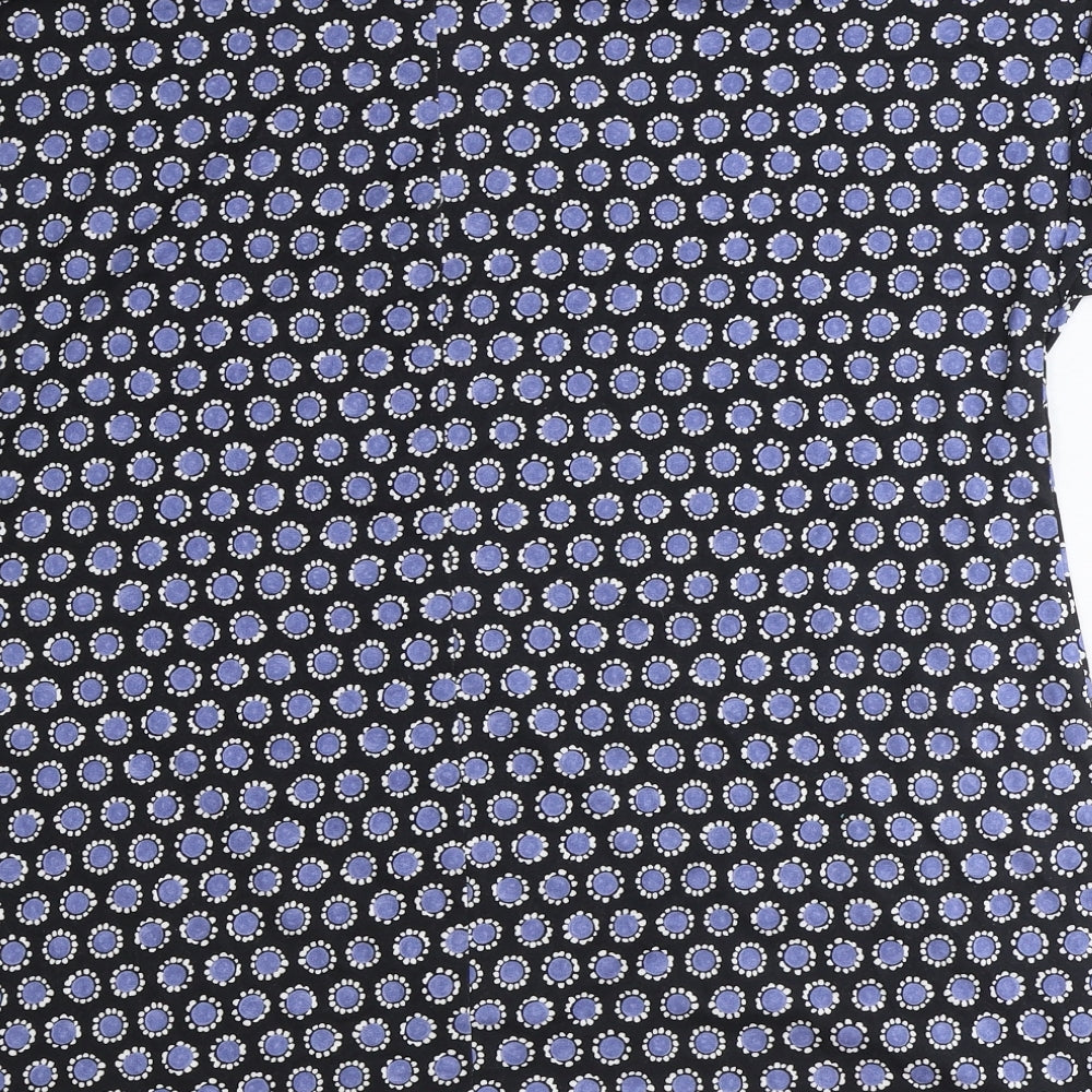 JD Williams Womens Blue Geometric Polyester Basic T-Shirt Size 14 Round Neck