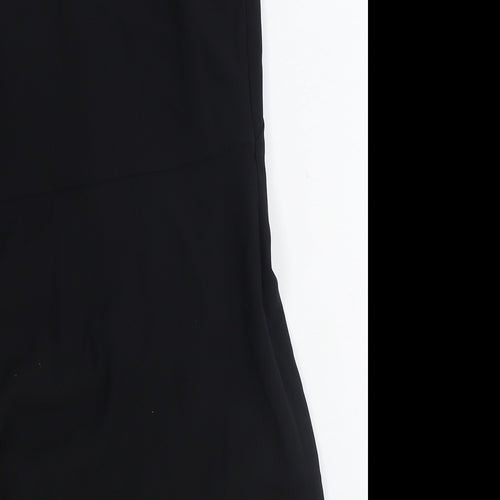 Zara Womens Black Polyester Bodycon Size S Square Neck Zip