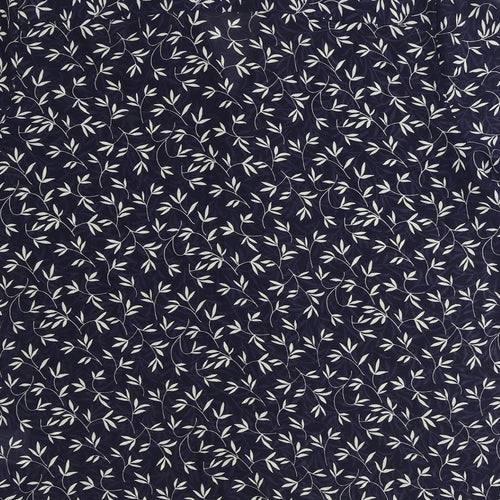 Jumper Womens Blue Geometric Polyester Basic Button-Up Size 14 V-Neck