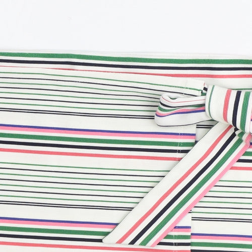 Topshop Womens White Striped Polyester Wrap Skirt Size 6