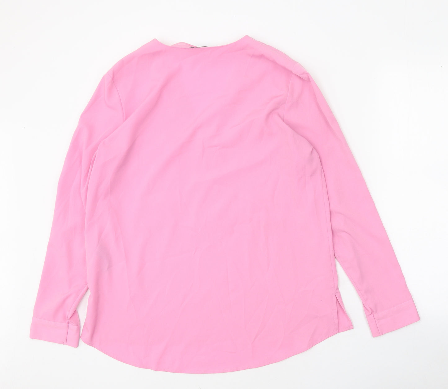 Autograph Womens Pink Polyester Basic Blouse Size 12 V-Neck