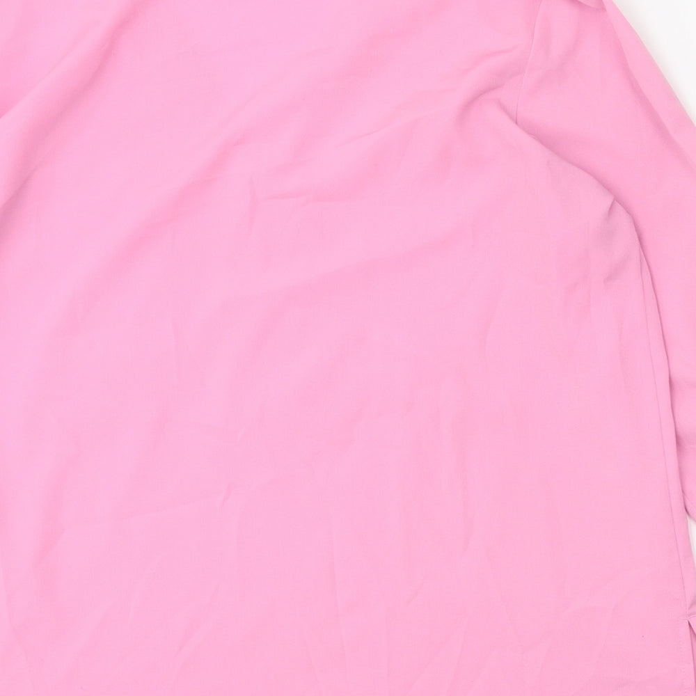 Autograph Womens Pink Polyester Basic Blouse Size 12 V-Neck