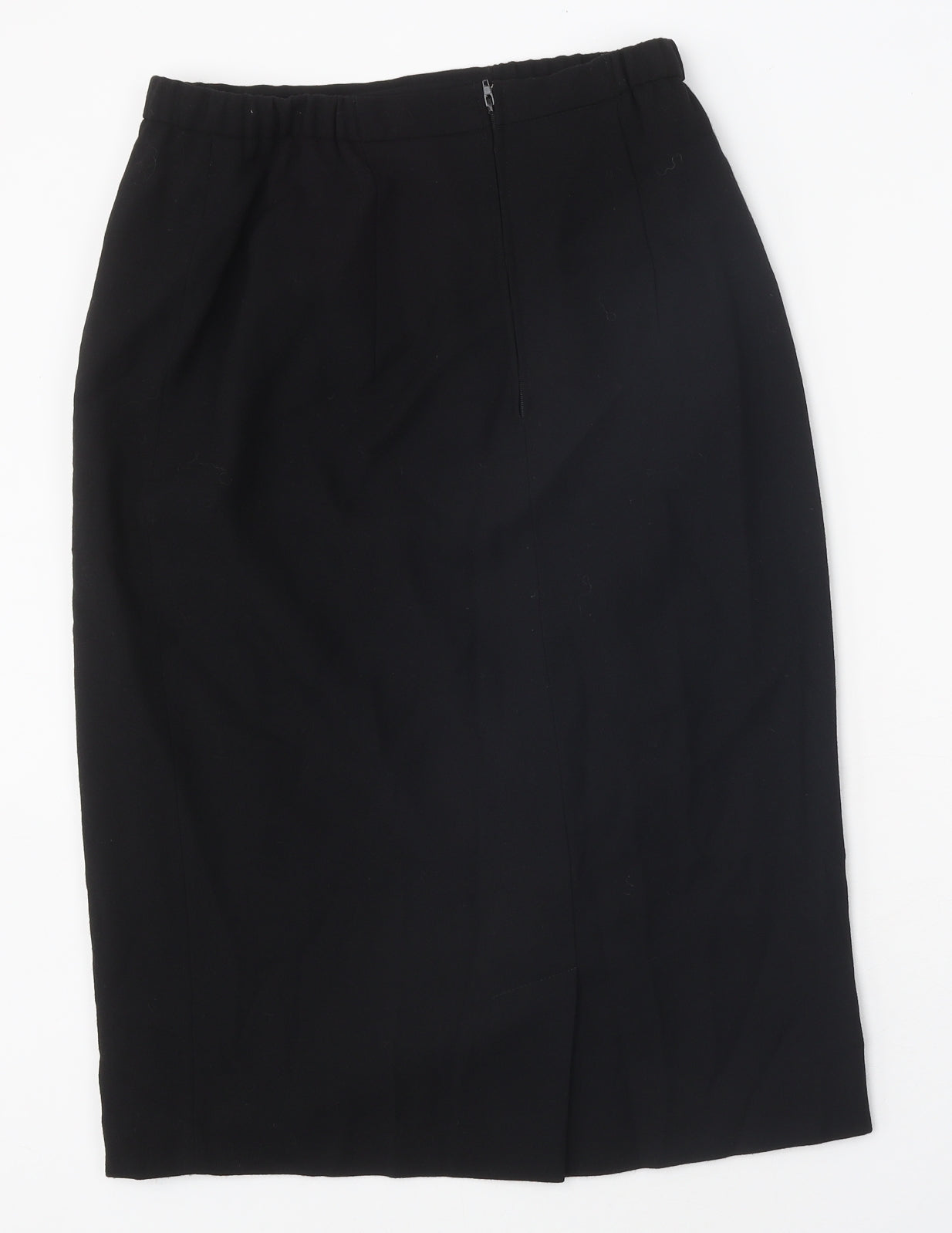 Preworn Womens Black Wool Straight & Pencil Skirt Size 8 Zip
