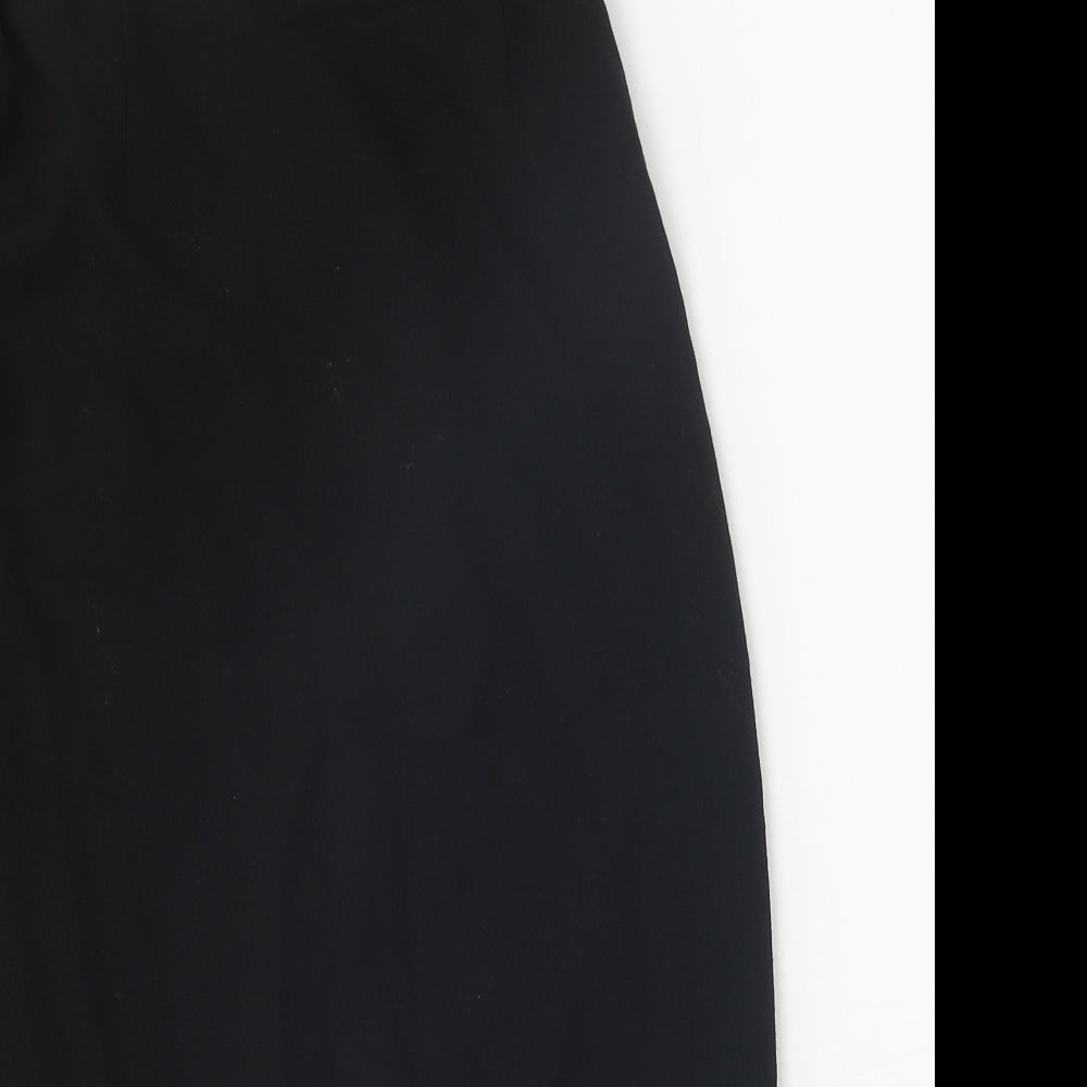 Preworn Womens Black Wool Straight & Pencil Skirt Size 8 Zip