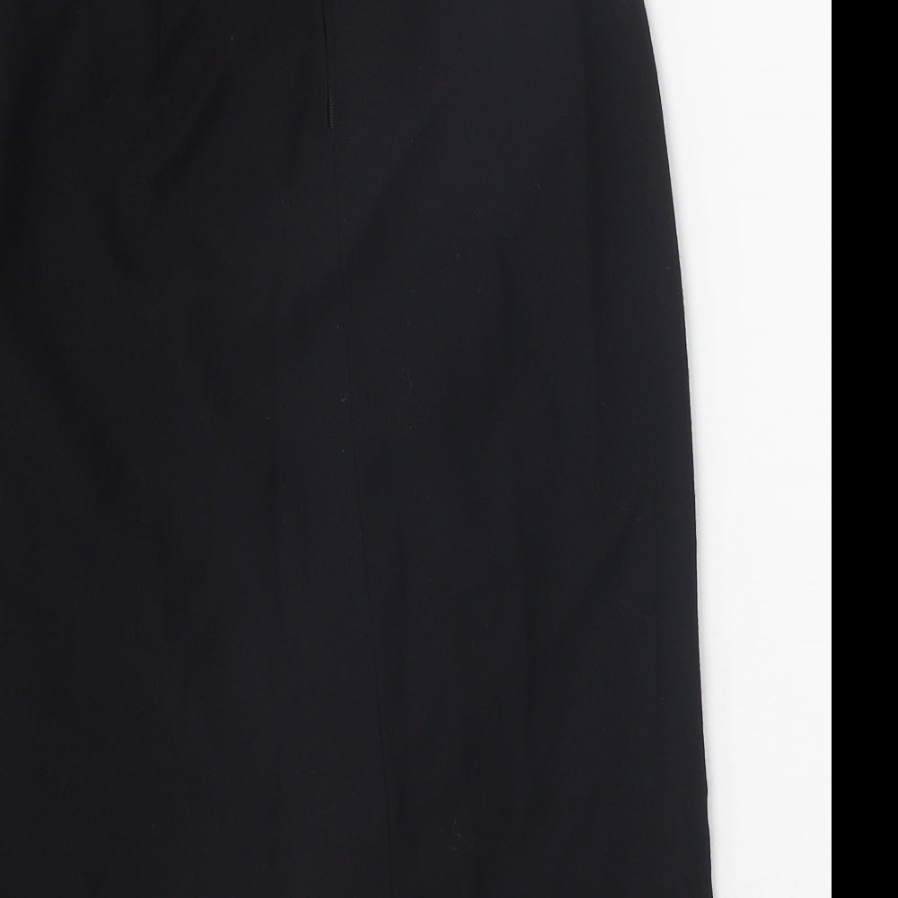 Preworn Womens Black Wool Straight & Pencil Skirt Size 8 Zip