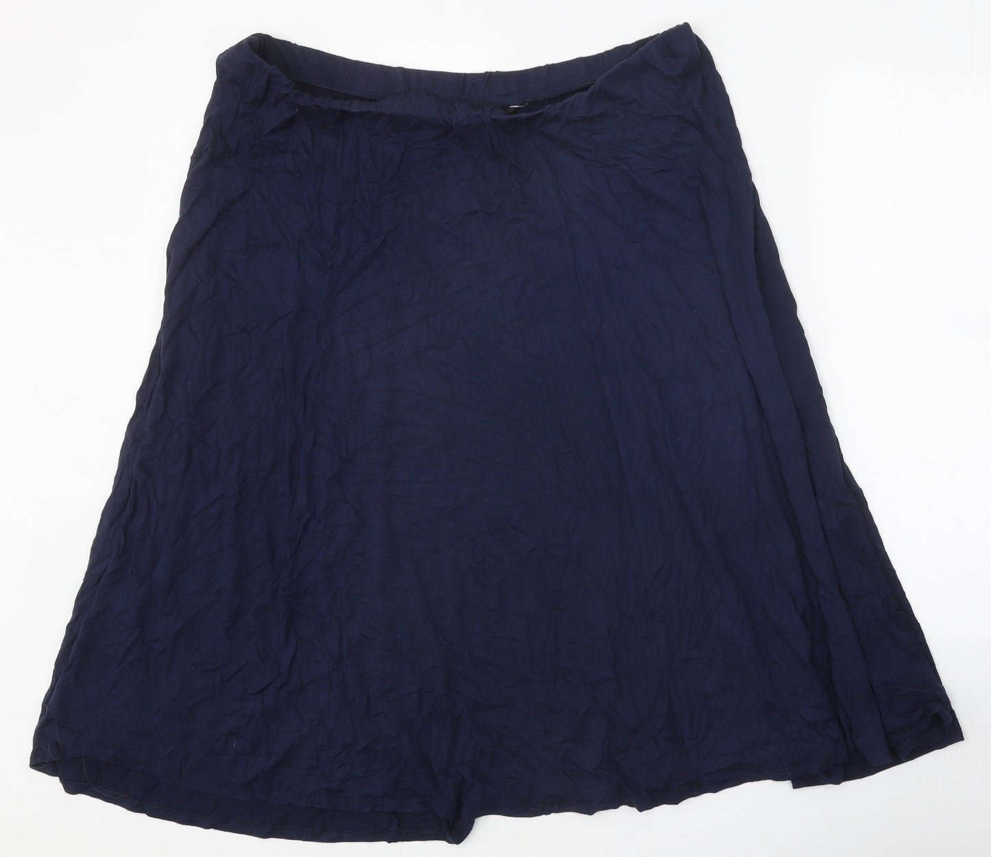M&Co Womens Blue Viscose Flare Skirt Size 16