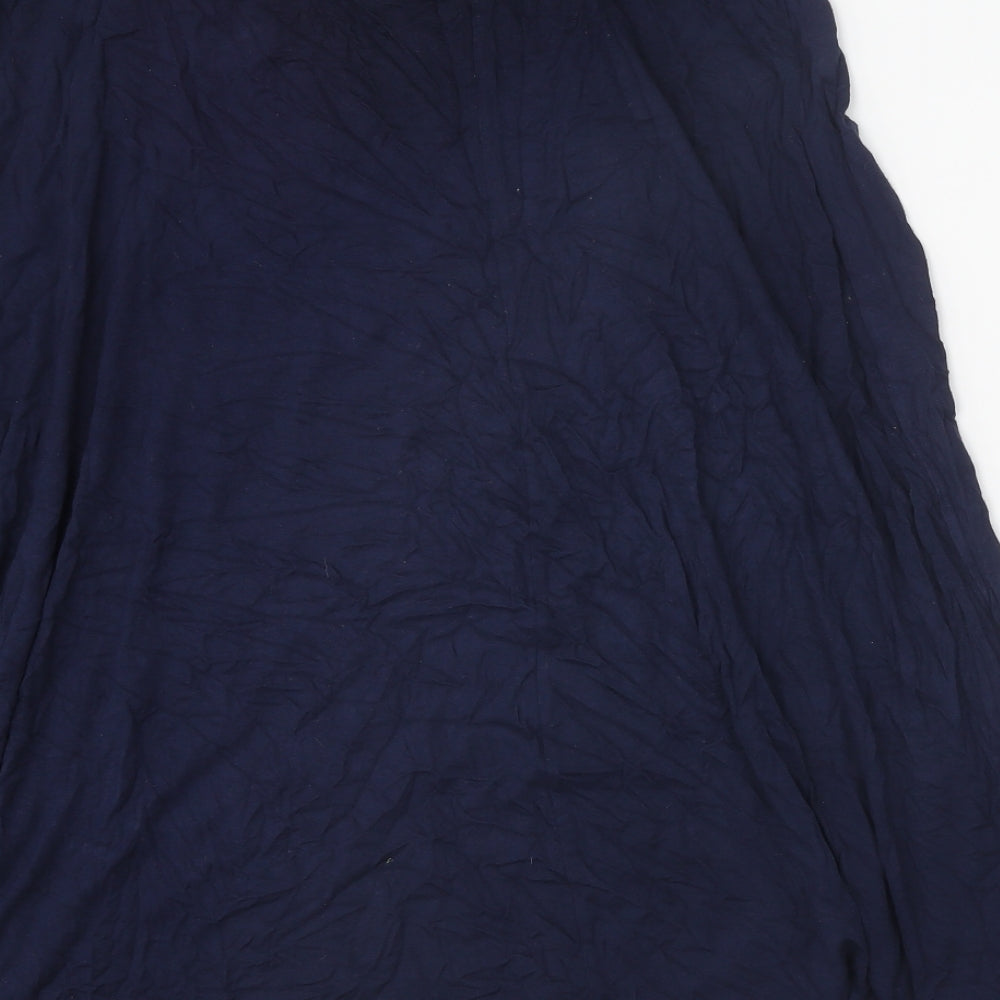M&Co Womens Blue Viscose Flare Skirt Size 16