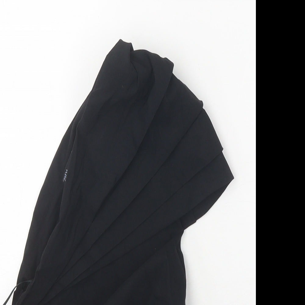 Zara Womens Black Viscose Basic Blouse Size S One Shoulder - Ruched