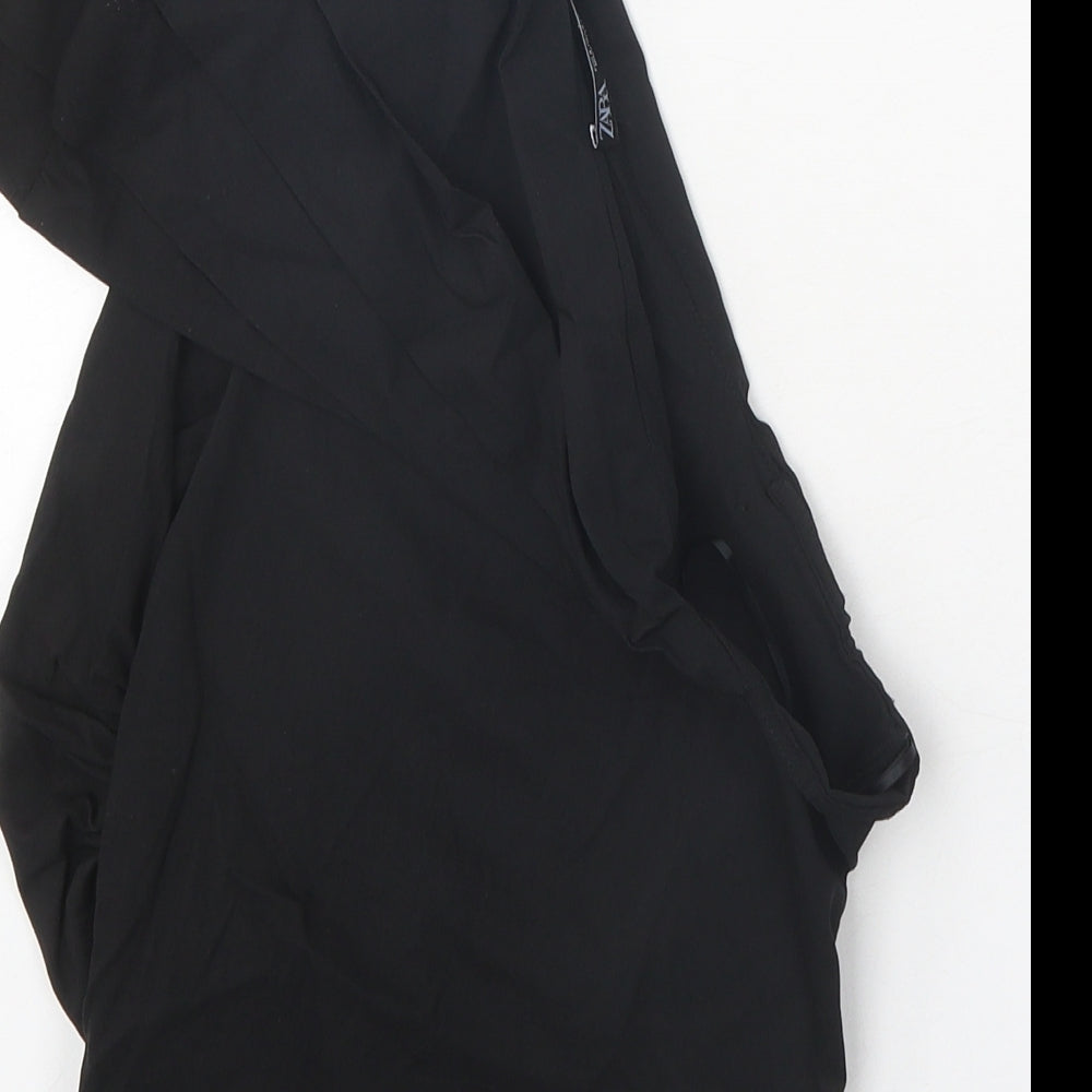 Zara Womens Black Viscose Basic Blouse Size S One Shoulder - Ruched