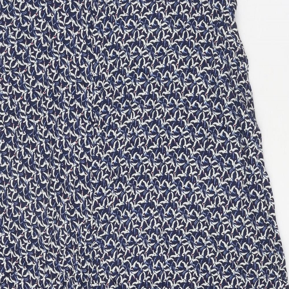 Izabel Womens Blue Geometric Polyester Flare Skirt Size 12 Zip