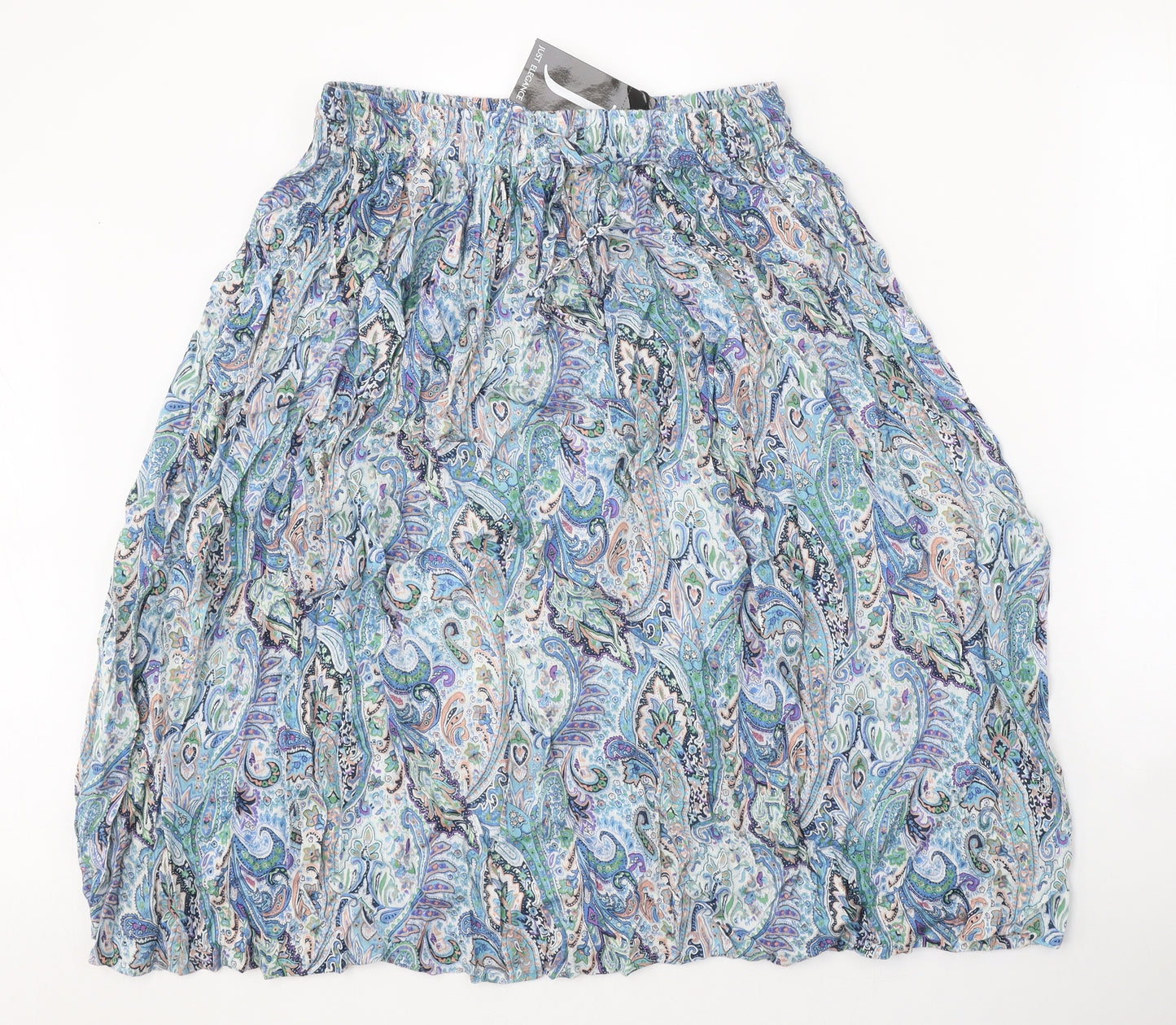 Just Elegance Womens Blue Geometric Rayon Flare Skirt Size 14