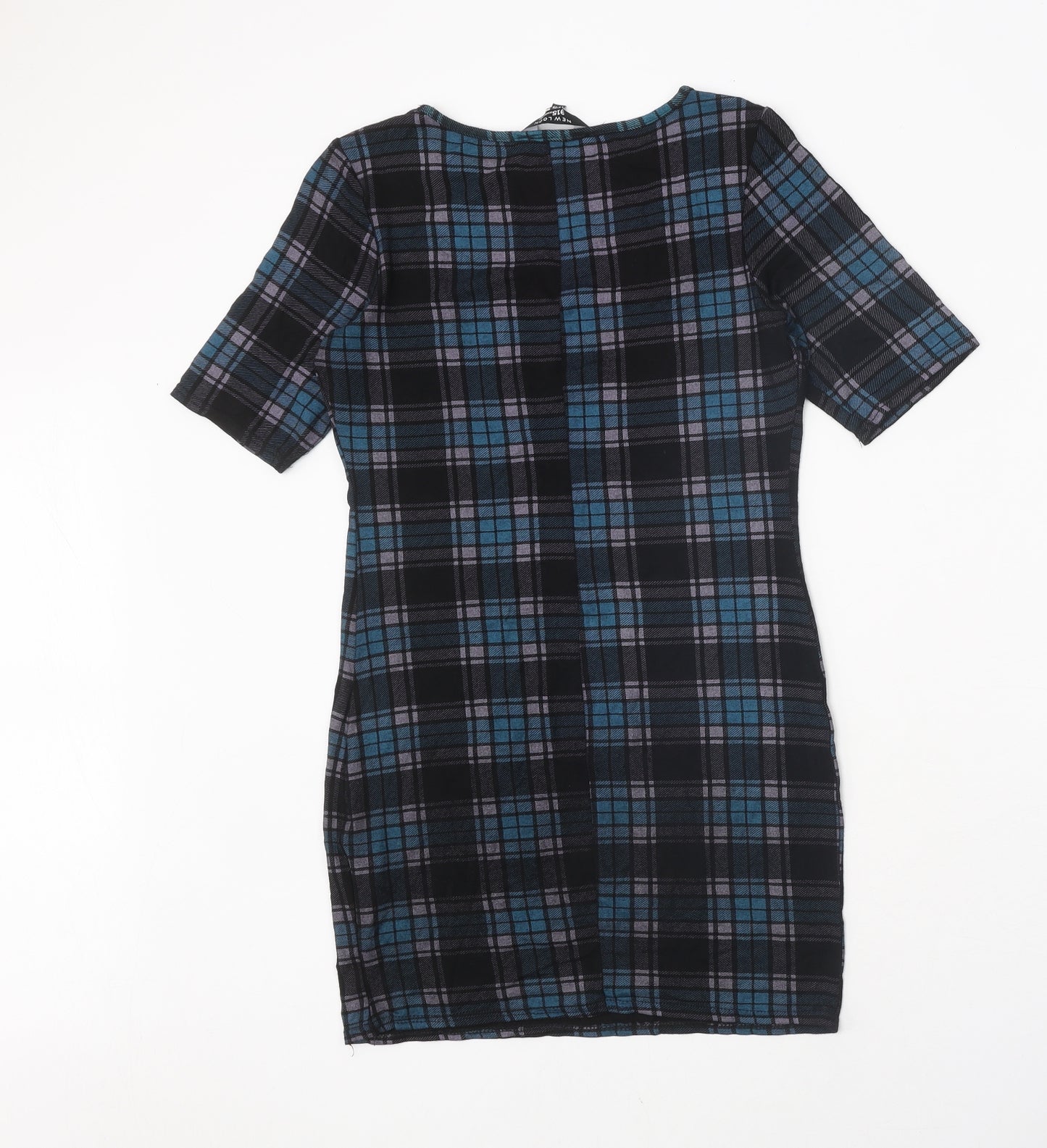 New Look Girls Multicoloured Plaid Viscose Shift Size 14-15 Years Boat Neck Pullover