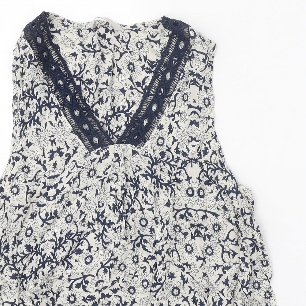 George Womens Multicoloured Floral Viscose Basic Blouse Size 18 V-Neck