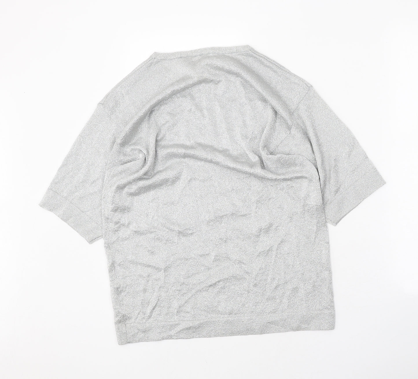 Clifford & Wills Womens Silver Polyester Basic T-Shirt Size M Round Neck