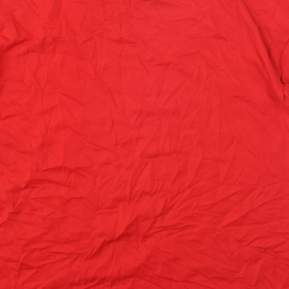 TU Womens Red 100% Cotton Basic T-Shirt Size 8 Round Neck