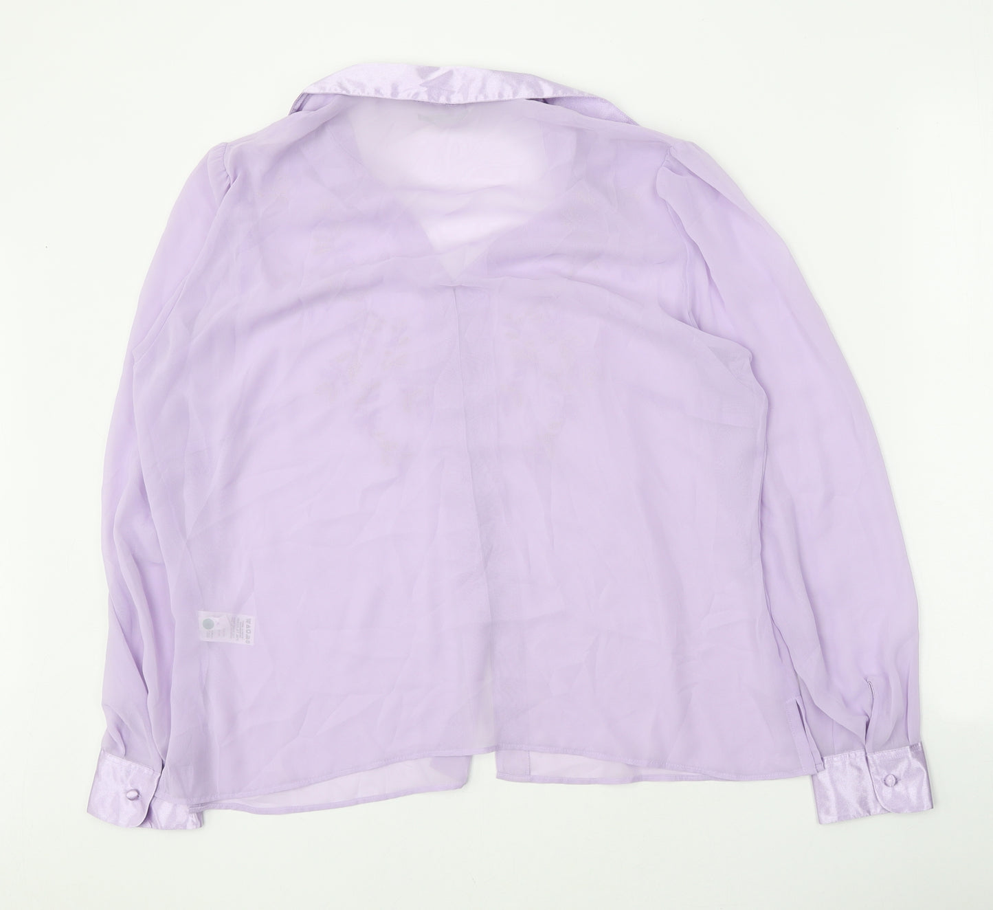 Marks and Spencer Womens Purple Polyester Basic Button-Up Size 18 V-Neck