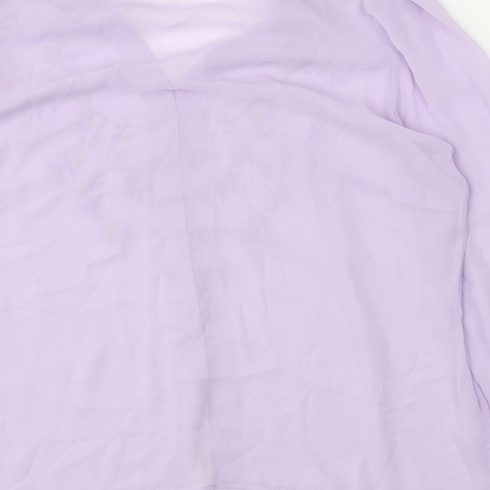 Marks and Spencer Womens Purple Polyester Basic Button-Up Size 18 V-Neck