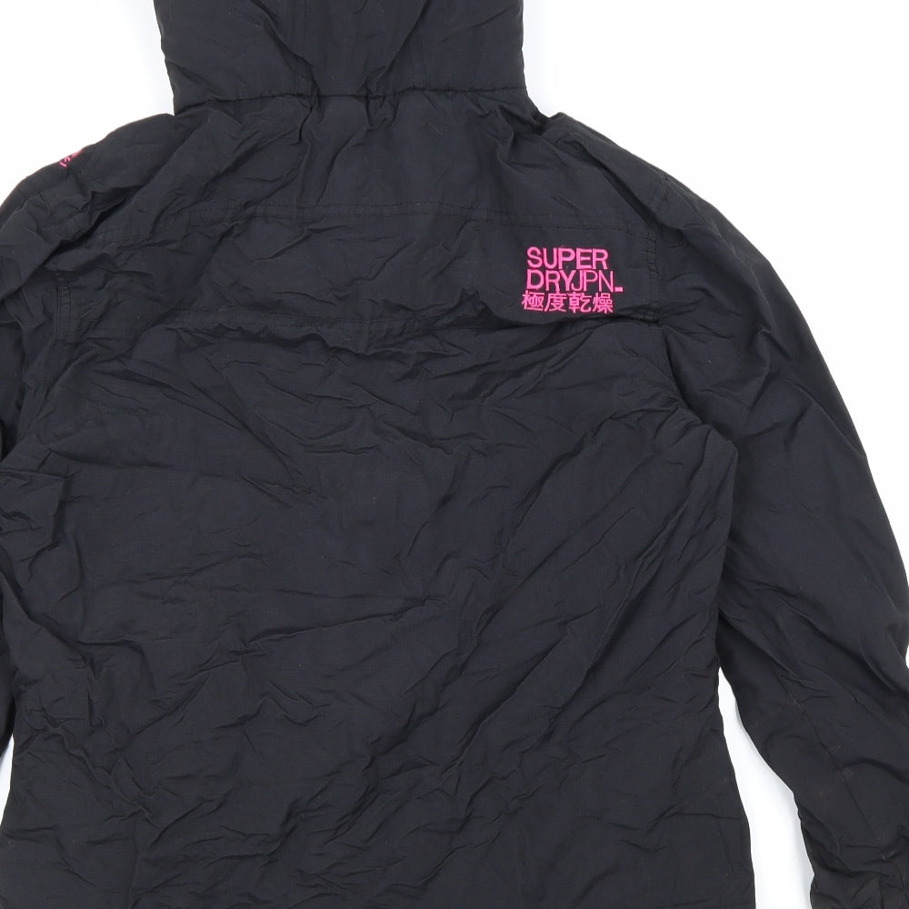 Superdry Womens Black Windbreaker Coat Size XL Zip