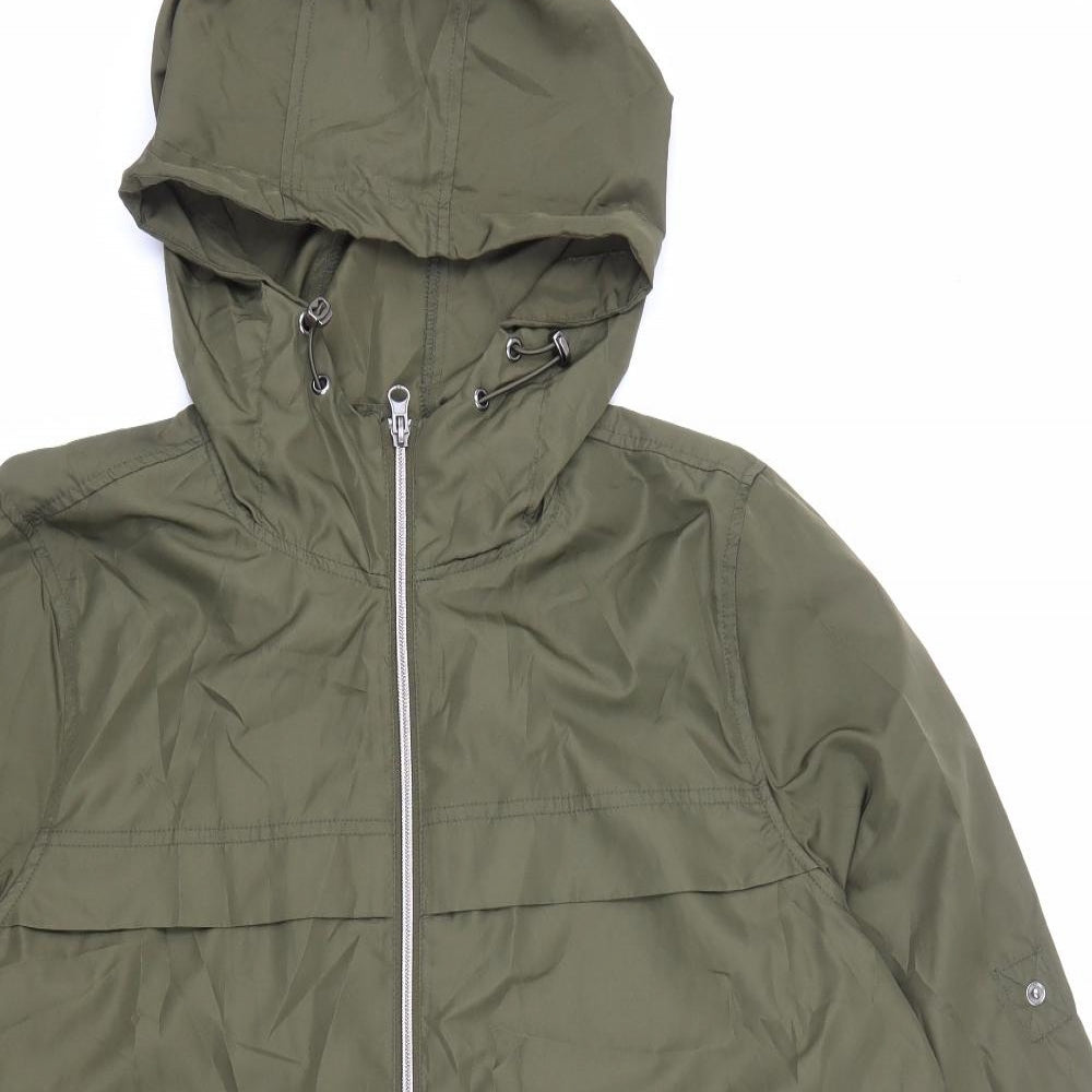 Primark Womens Green Rain Coat Jacket Size 10 Zip