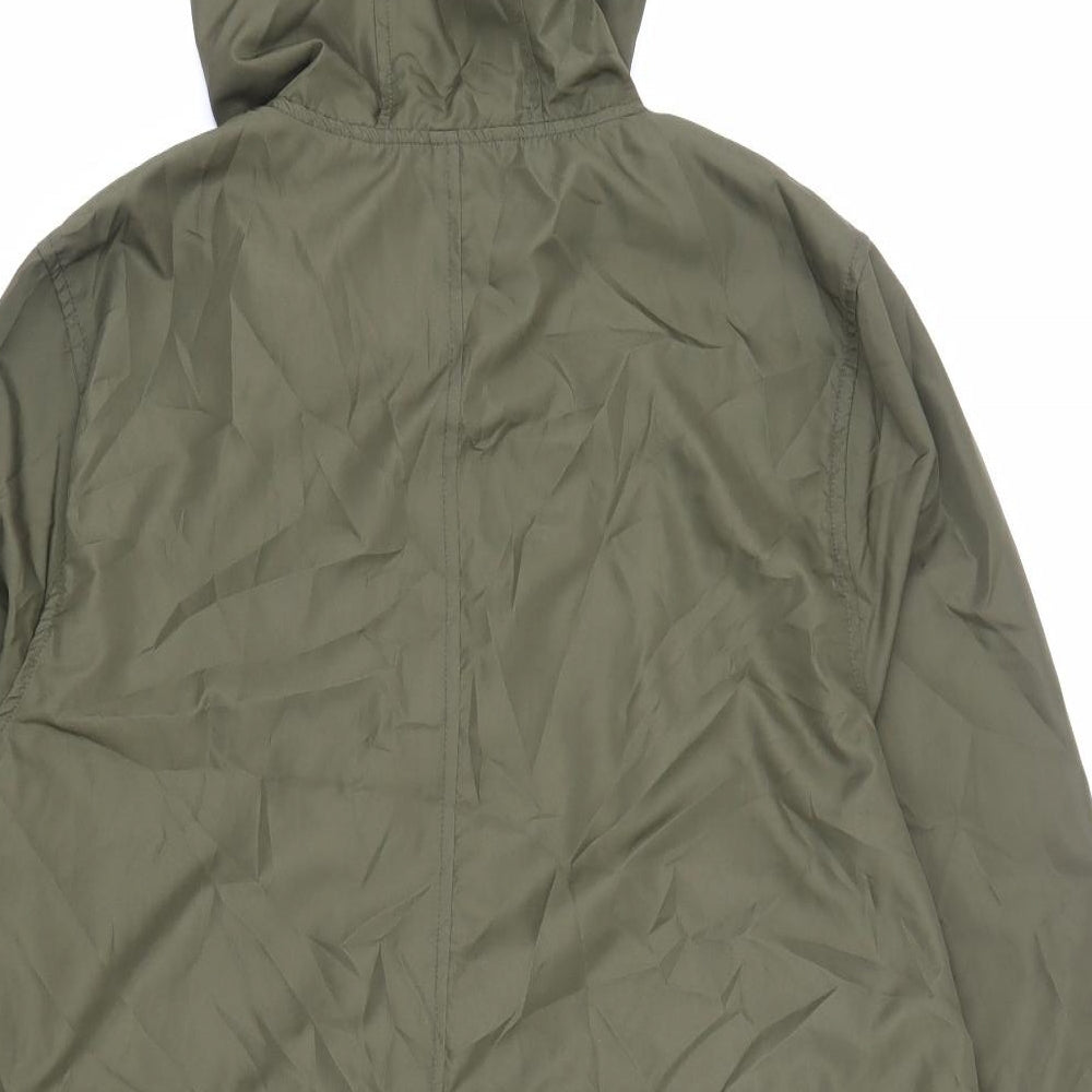 Primark Womens Green Rain Coat Jacket Size 10 Zip