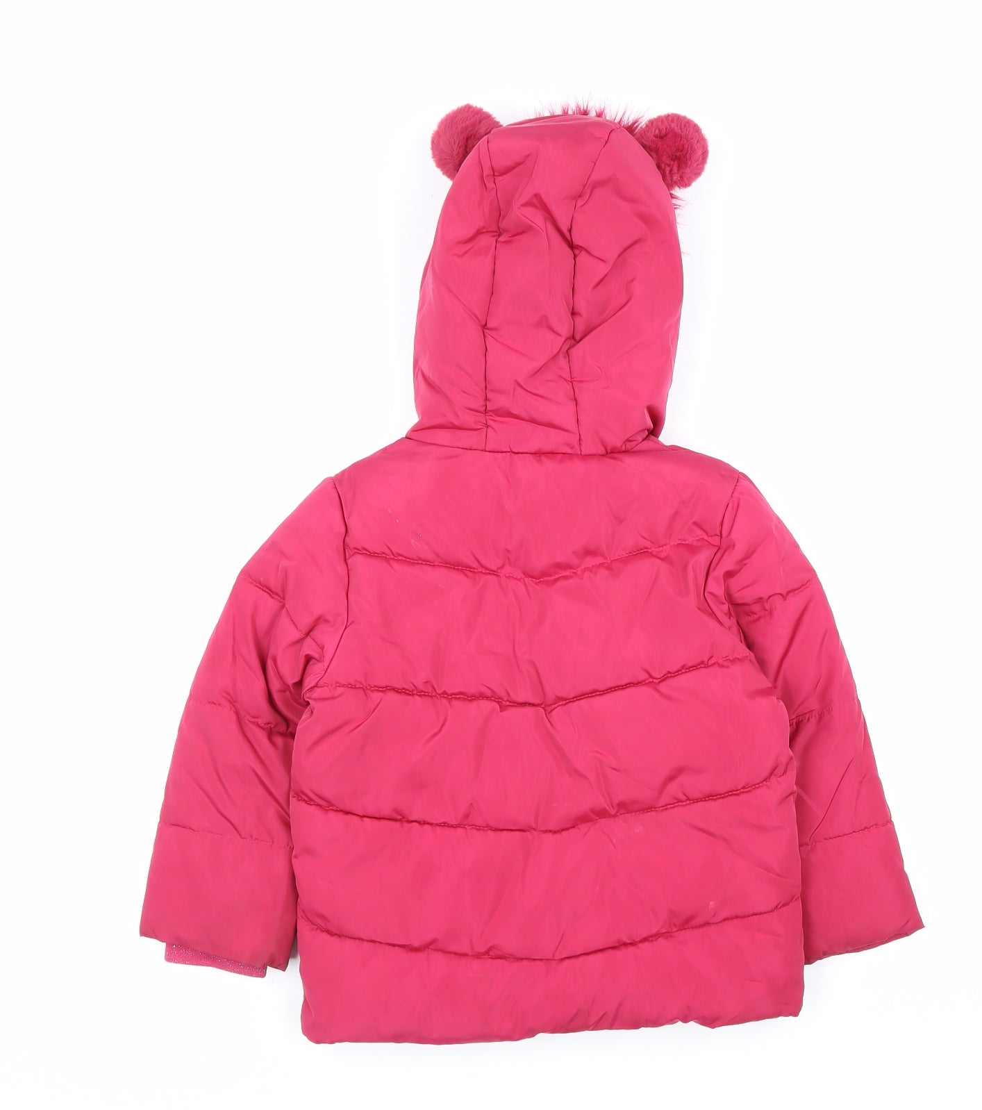 TU Girls Pink Quilted Coat Size 3-4 Years Zip