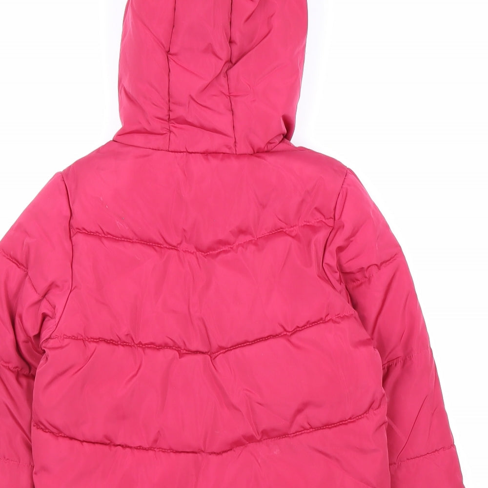 TU Girls Pink Quilted Coat Size 3-4 Years Zip