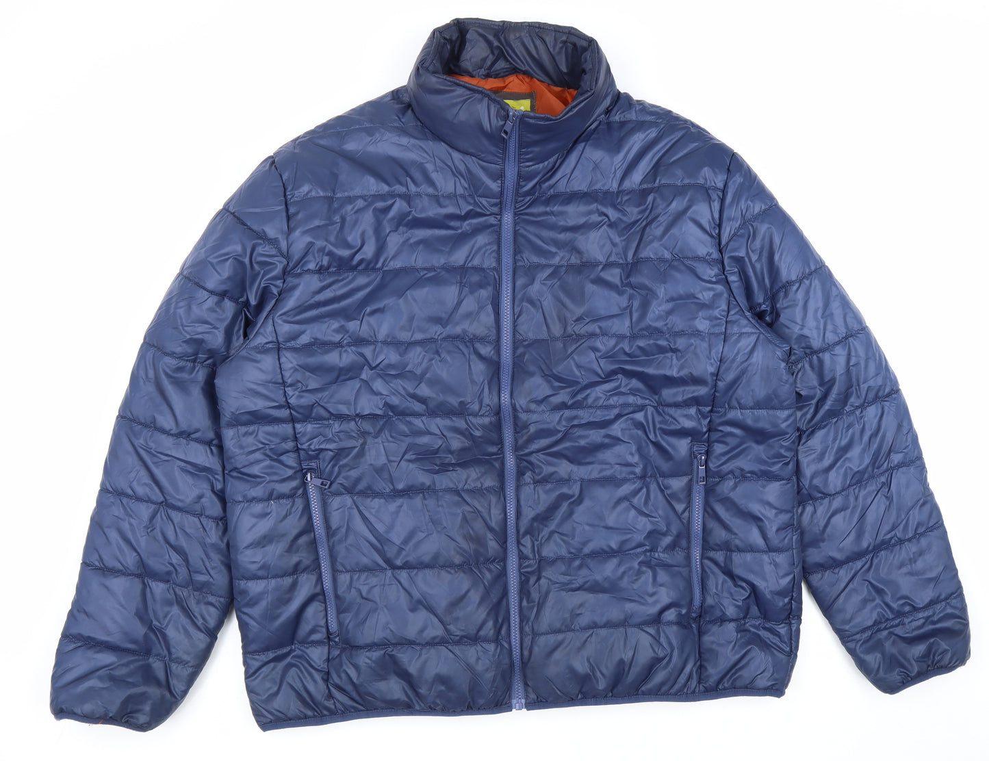 Atlas For Men Mens Blue Puffer Jacket Jacket Size 3XL Zip